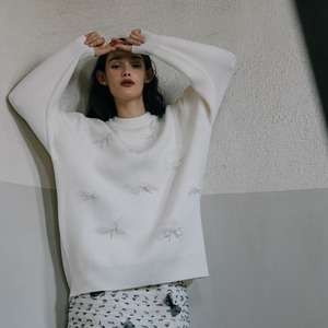 リボンチュールニット(ホワイト)