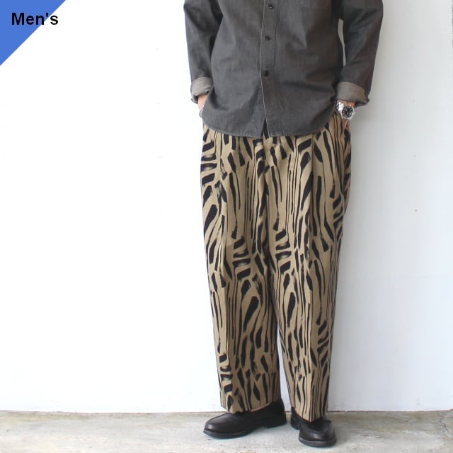 【ラスト1点】HAVERSACK 2重織りブラッシュジャガード2タックワイドトラウザー Brushed jacquard 2tuck wide trousers