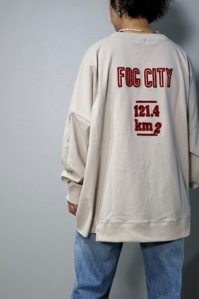 NEW！天竺刺繍ロゴ切り替えBIGクルー【12510-387-10】2026SS