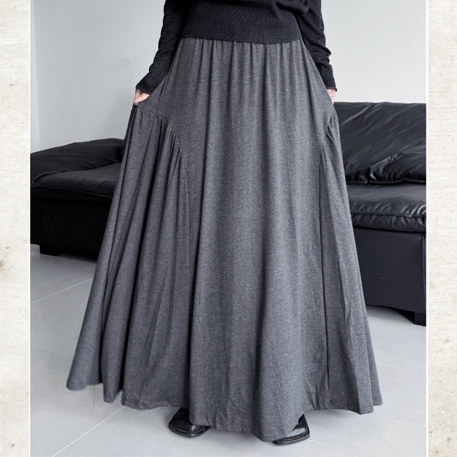 Flared Silhouette Long Skirt　H0333