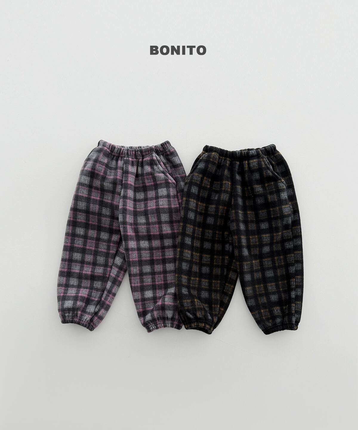 【Jr.size】check fleece jogger pants【BONITO】※12月中旬発送予定