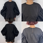 ナイロンパフスリーブtops/ブラック