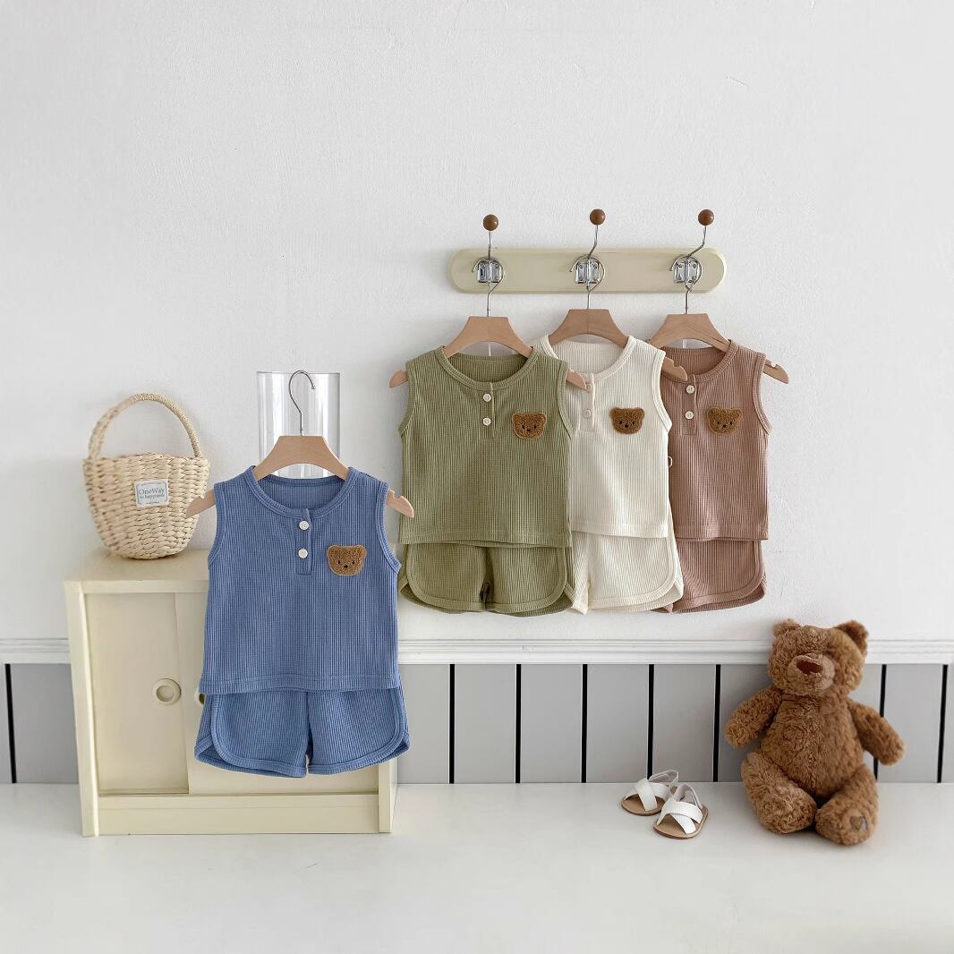 【予約販売】66-100cm ベアワッペン ノースリーブセットアップ