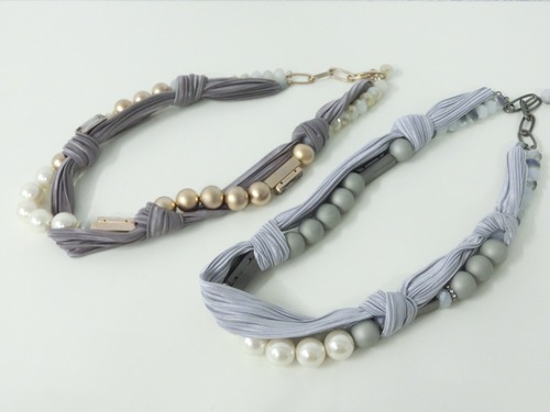 【 UNSEABLE 】Pearl ribbon neckless / Gold