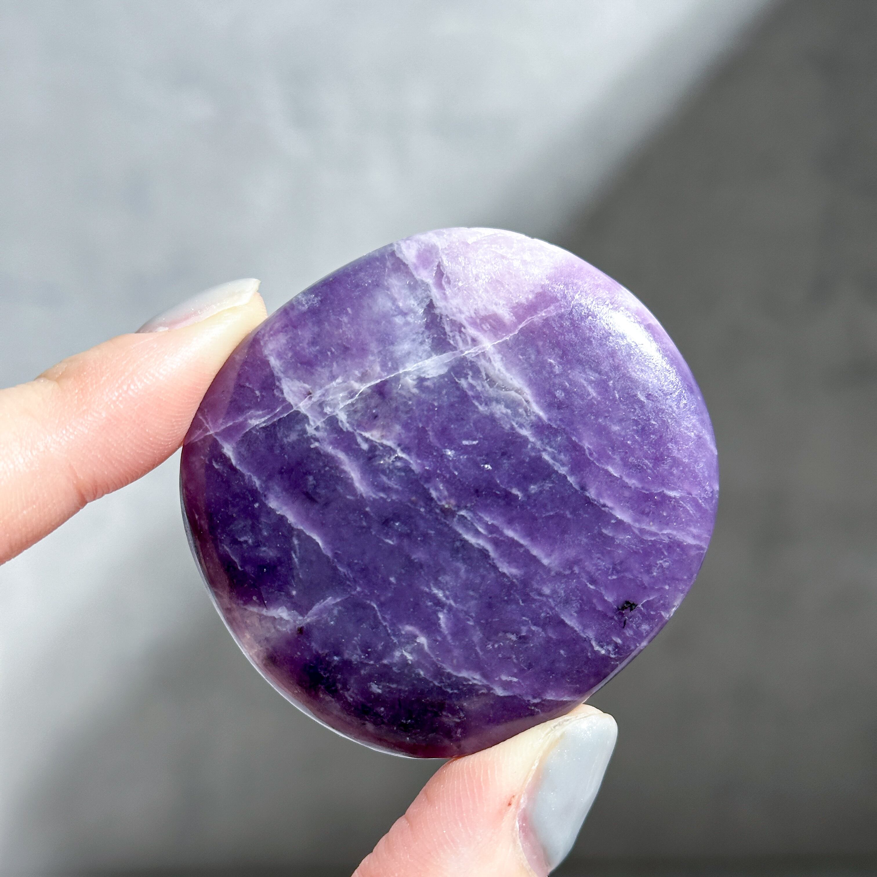 レピドライト パームストーン01◇Lepidolite palm stone◇天然石・鉱物・パワーストーン◇