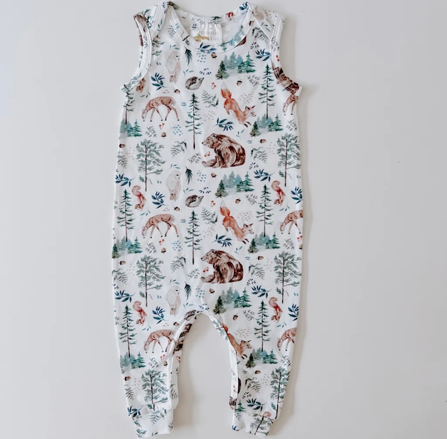 Woodlands sleeveless onesie  ノースリーブロンパース