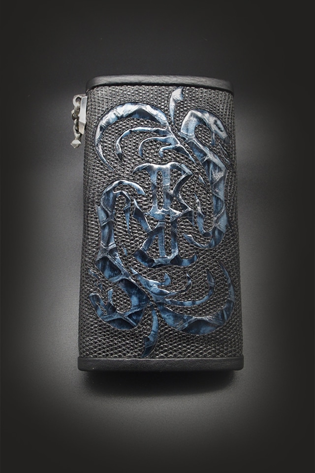 Item No.0291 ：Short Butterfly wallet/Diamond python / L-fin