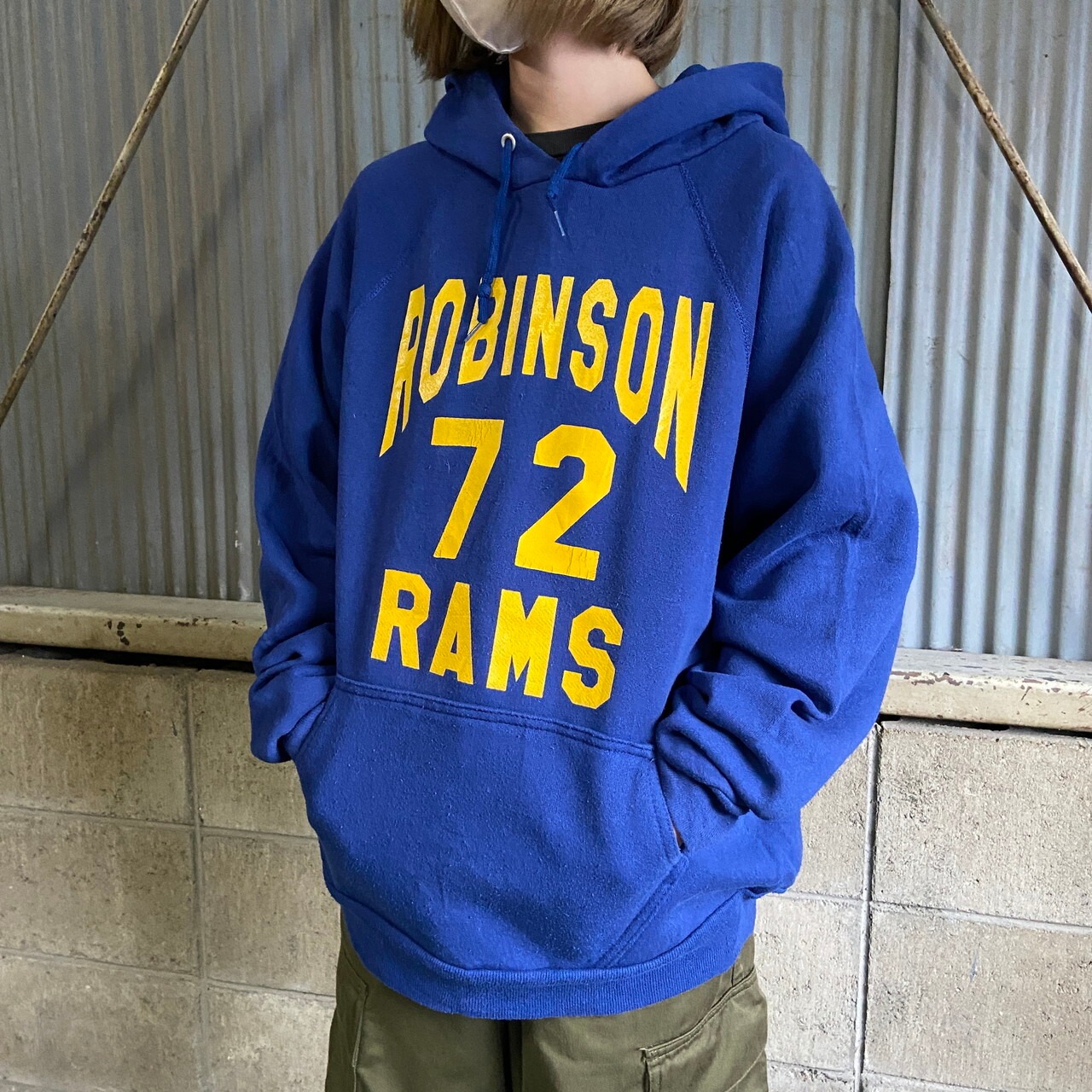 80年代 USA製 ROBINSON RAMS カレッジロゴプリント バックプリント 