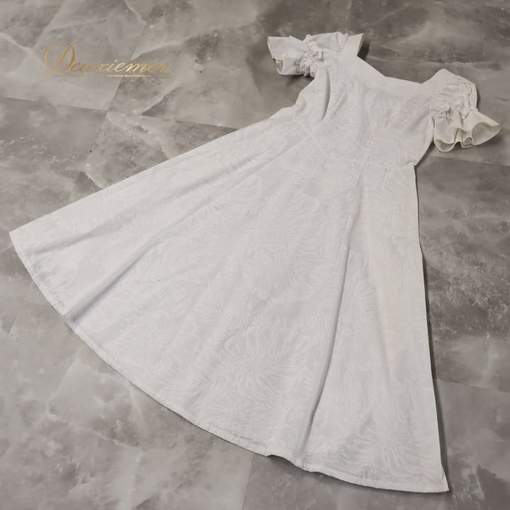 フラダンス 衣装 ワンピース ドレス ホワイト系 マーメイドライン