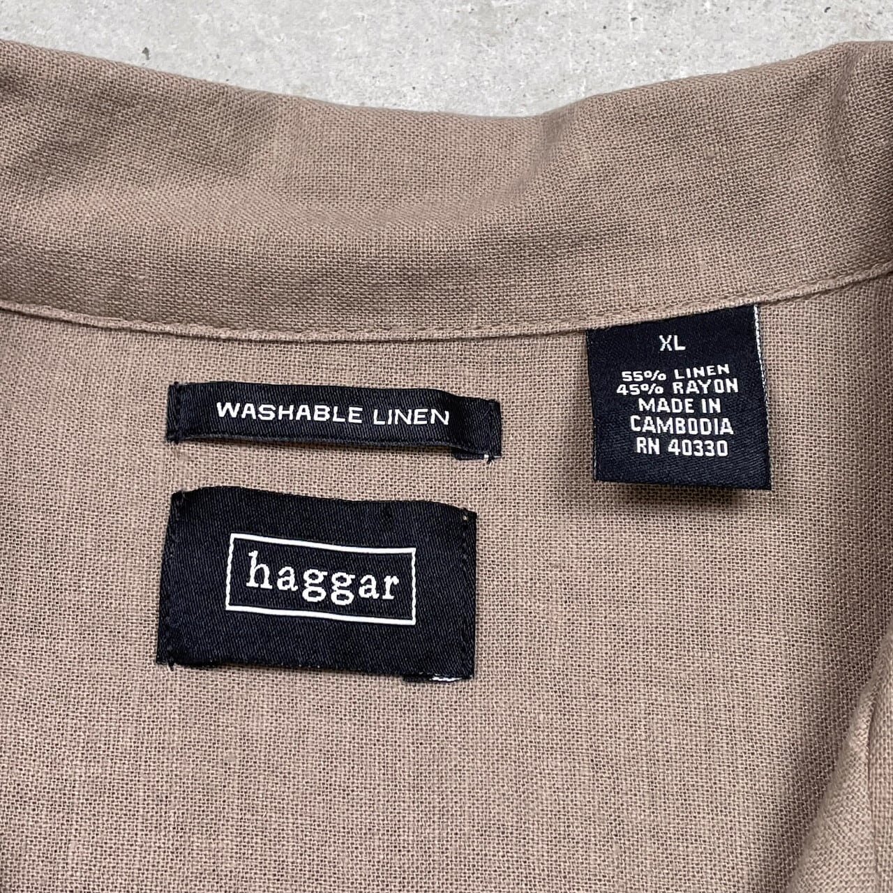 ✴︎ハーバー✴︎サンオー✴︎ヴィンテージ✴︎9'11✴︎モダンクラシック✴︎ 90年代 haggar ハガー 開襟シャツ オープンカラーシャツ リネン