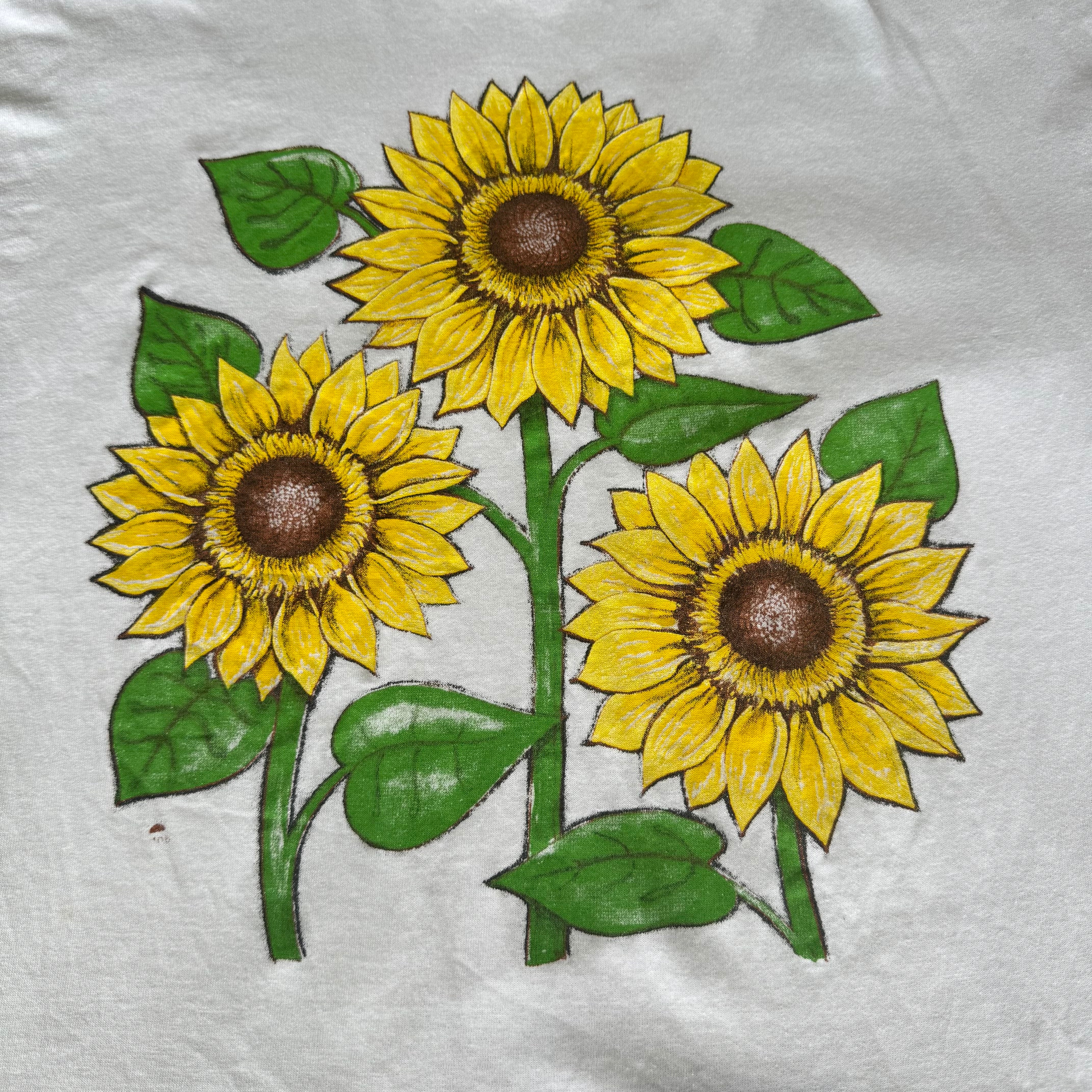 90s ひまわり アートTシャツ ホワイト XL フルーツボディ | 古着屋