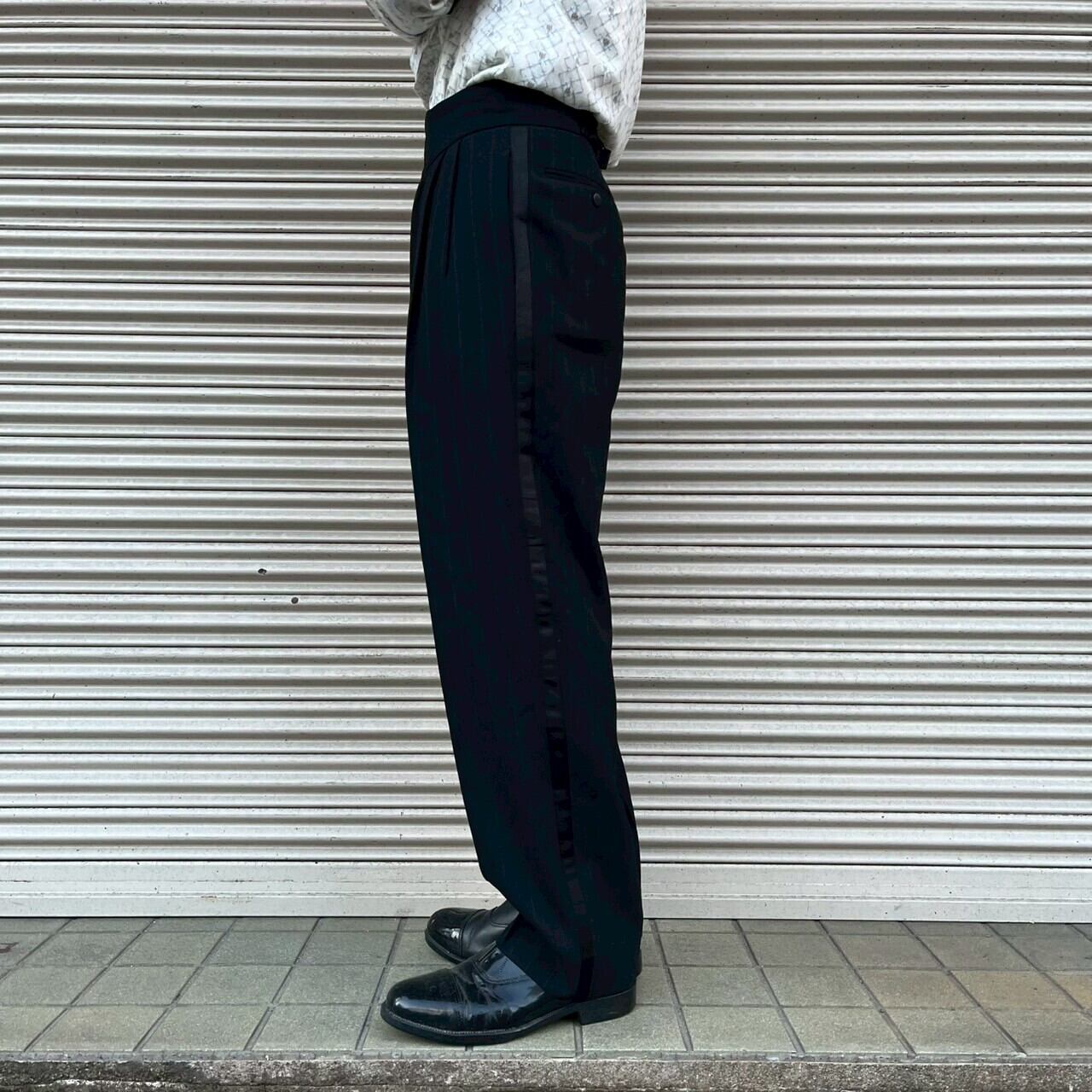 00s イタリア製 デザインスラックス ドレスパンツ タックパンツ 00s イタリア製 デザインスラックス ドレスパンツ タックパンツ