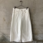 white wide denim pants