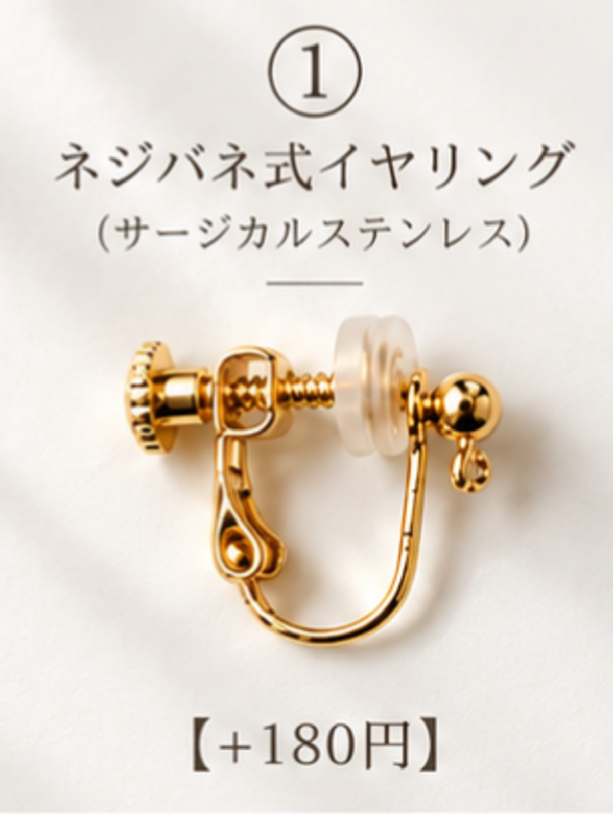 ①ネジバネ式イヤリング【+180円】 | Lasiino Jewelry