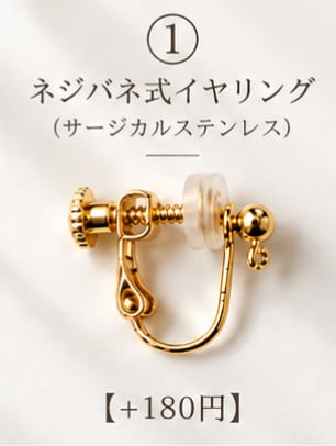 ①ネジバネ式イヤリング【+180円】 | Lasiino Jewelry