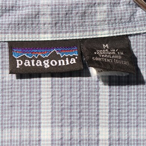 美品 M 00年 青 パッカーウェアシャツ Patagonia パタゴニア puckerware shirt ブルー チェック