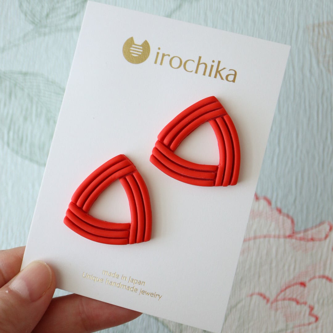 赤のピアス イヤリング /57 | IROCHIKA ポリマークレイアクセサリー