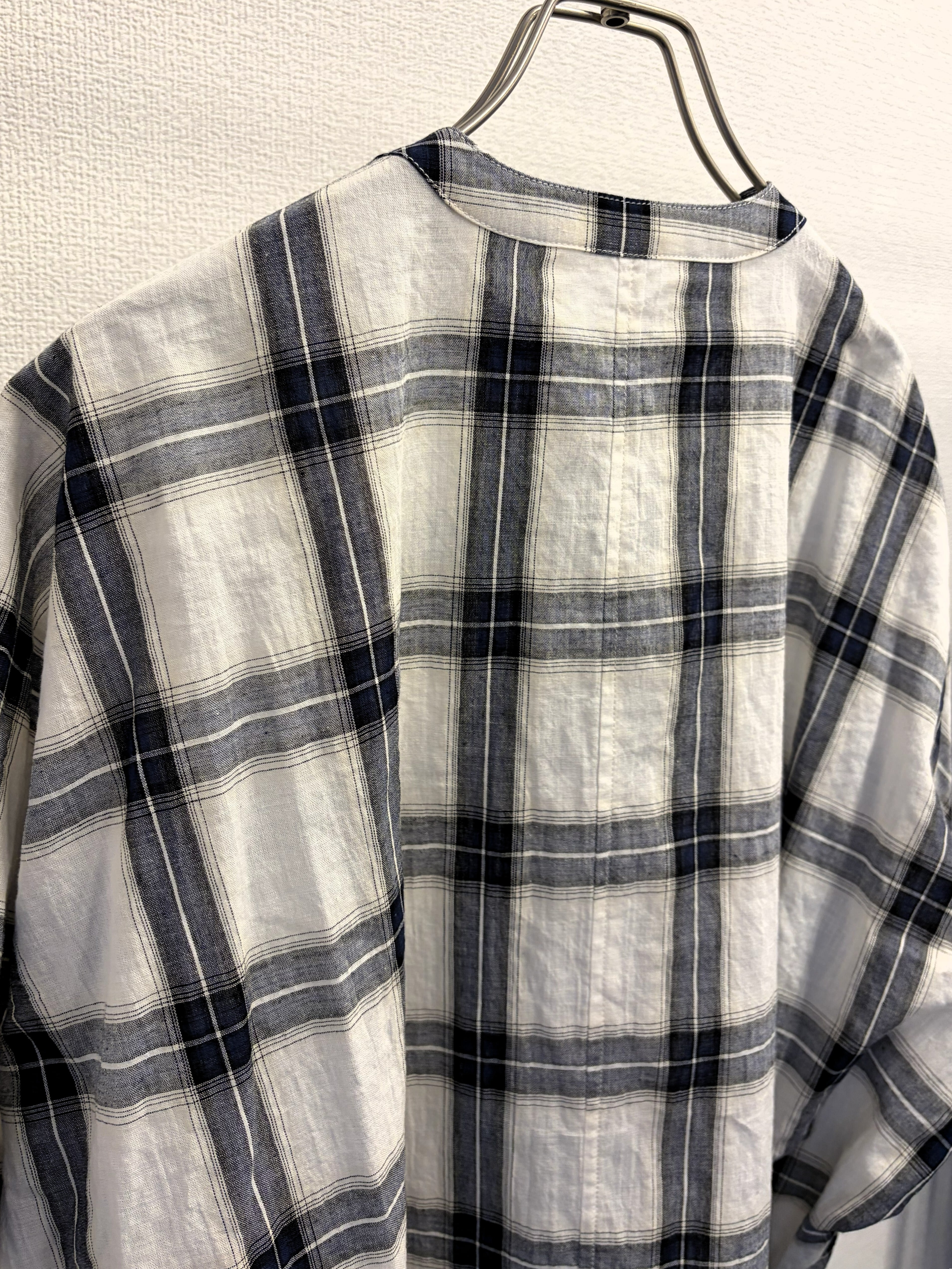 ○○○9286】先染めチェックドルマン2wayシャツ (8813-63043) | 9286