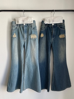 Denim flare pants_ S/Mサイズ