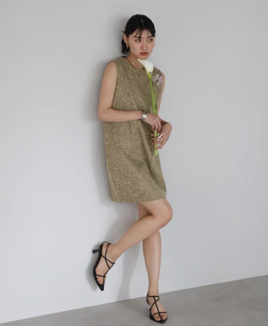 ナンバーミーTOKYO"MIX TWEED MINI DRESS"BROWN