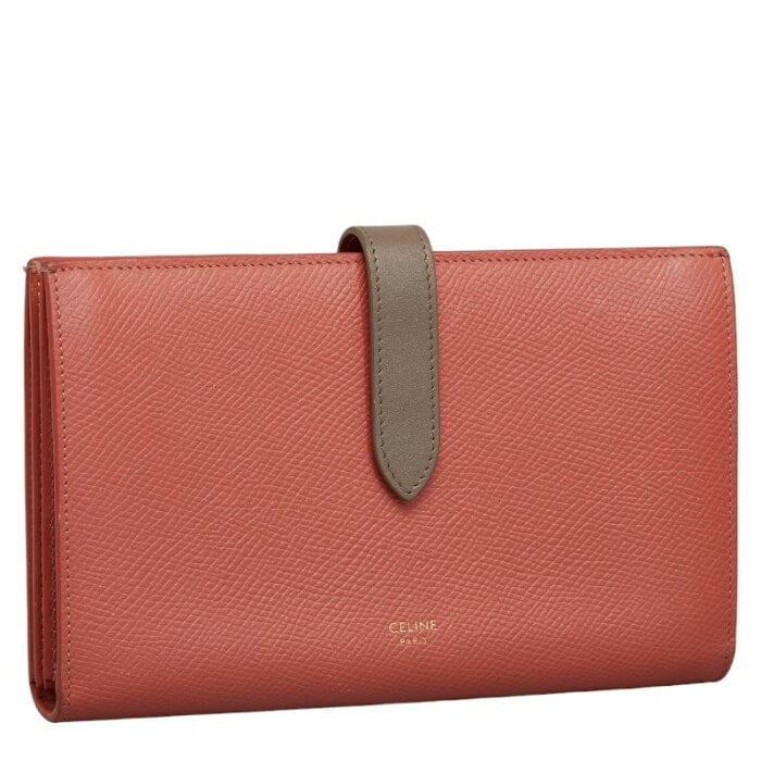 美品】CELINE セリーヌ ラージフラップ 二つ折り 長財布 ボルドー 