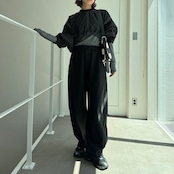 NYLON stitch cropped PO/black