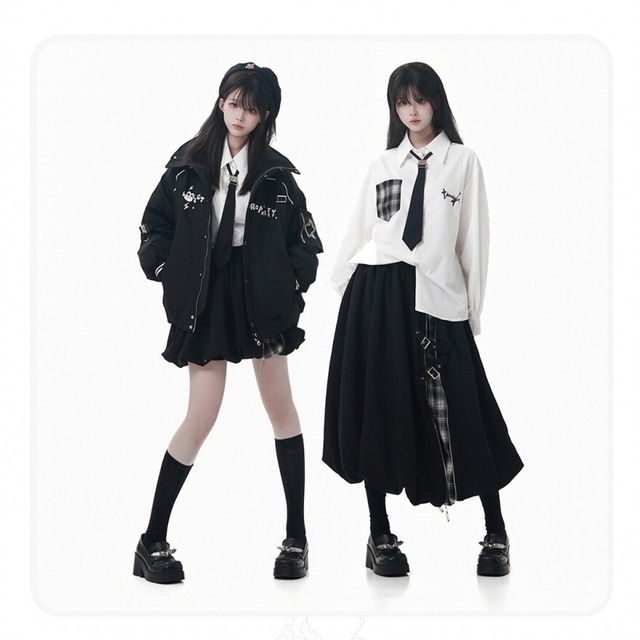 ゴシック ミニスカート スリットスカート サイドジップ チェック柄  pinksavior