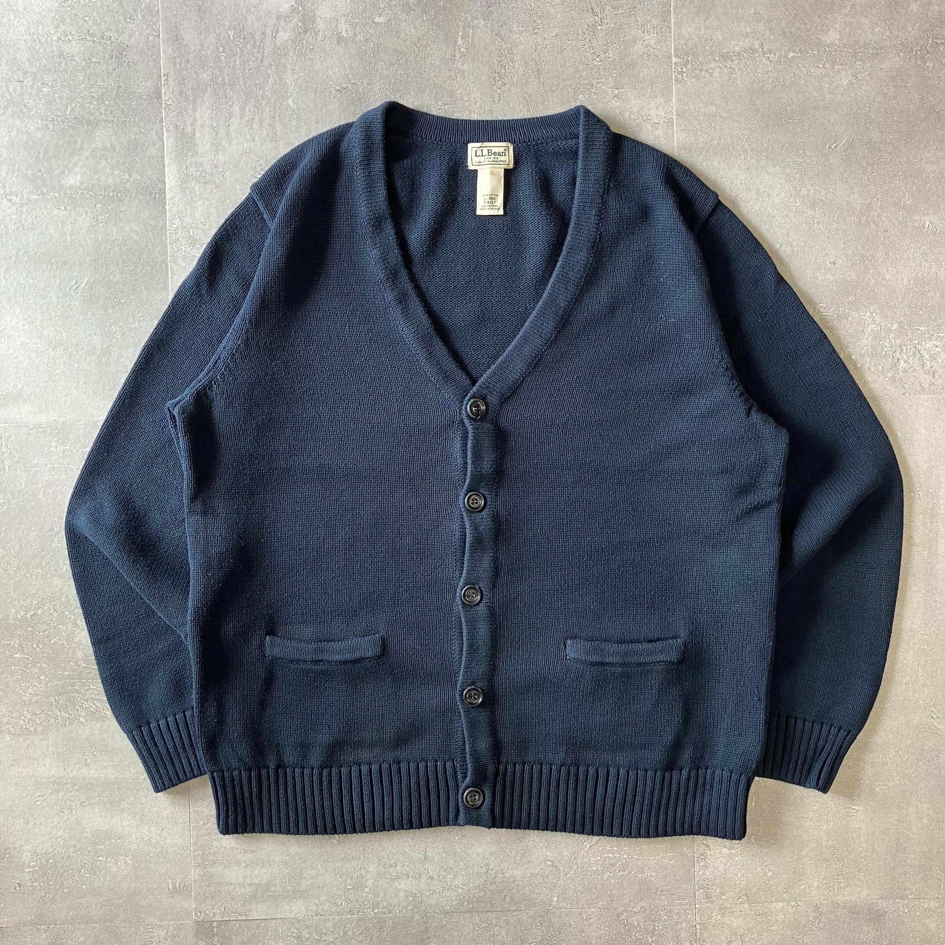 L.L.Bean 00s コットンカーディガン 2ポケ No.1670