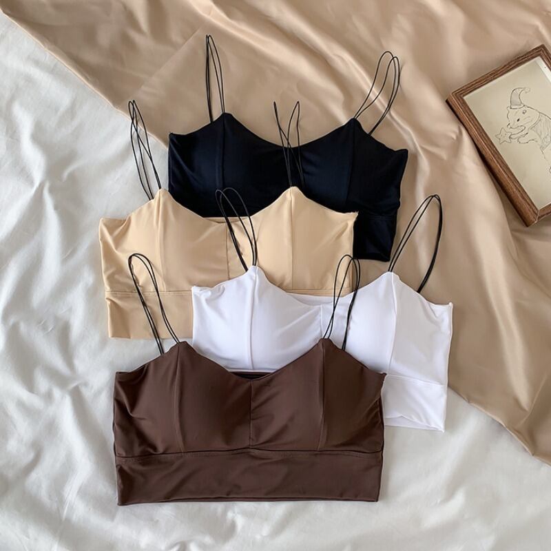 2020年夏の新しいオールマッチアイスシルク美しいバックアンダーウェアチューブトップボトミングベストアンチグレアトップ、チェストパッド付き 1号婦人33687132645