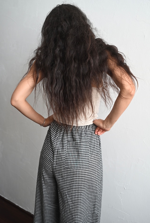 Handloom Cotton Check Wide Pants