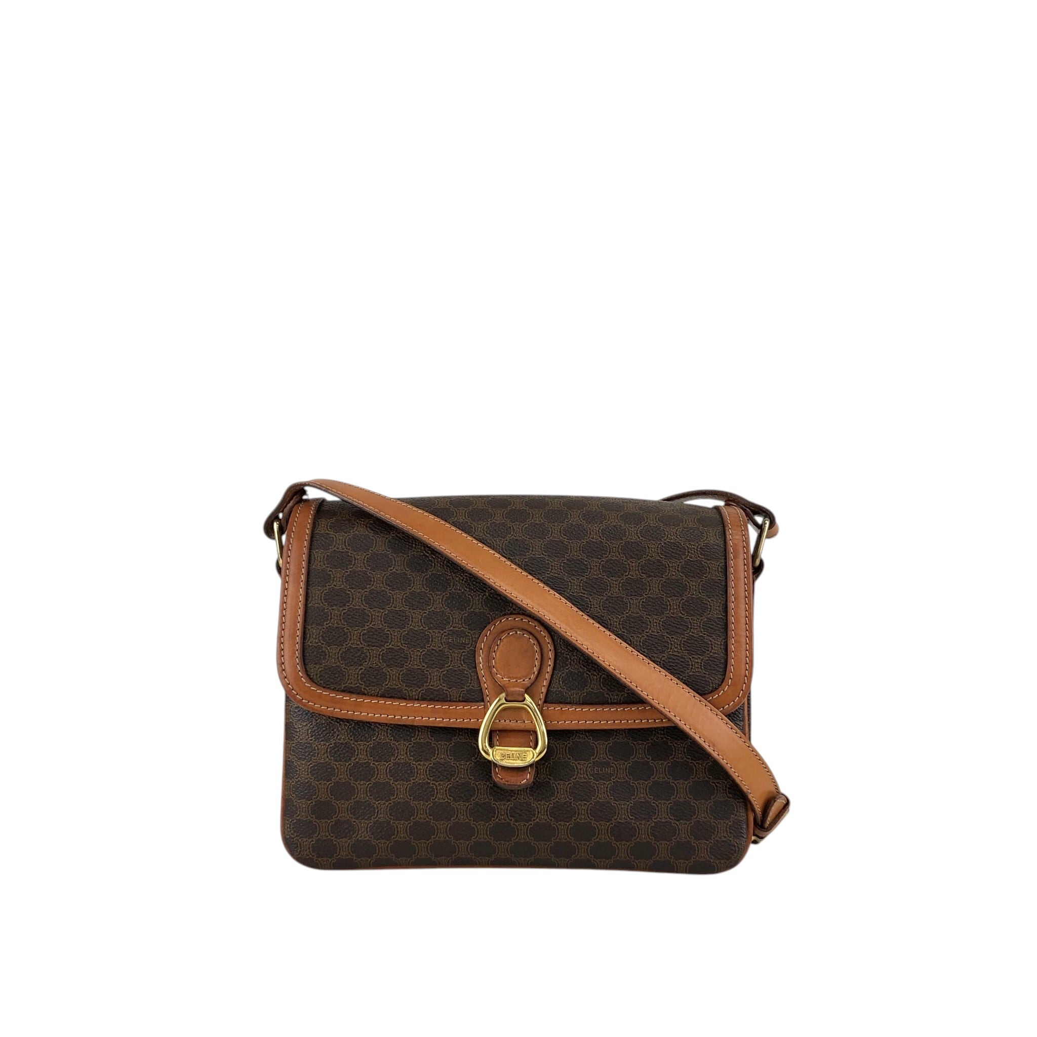 CELINE セリーヌ ショルダーバッグ ブラウン ホースビット PVC vintage