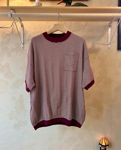 Miller × RELAX FIT Panel Rib Border Tshirt/小豆