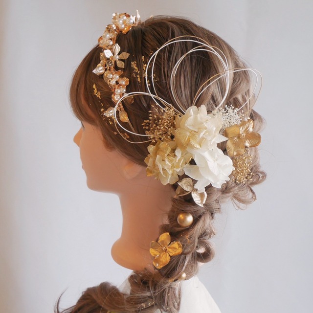 ウェディング ヘアアクセサリー ヘアパーツ プリザーブド 発表会 