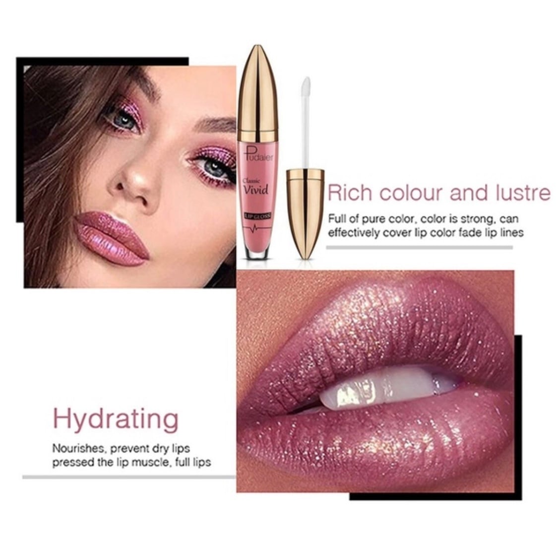 Pudaier マットラメグロス リップグロス #04 赤 レッド 真紅