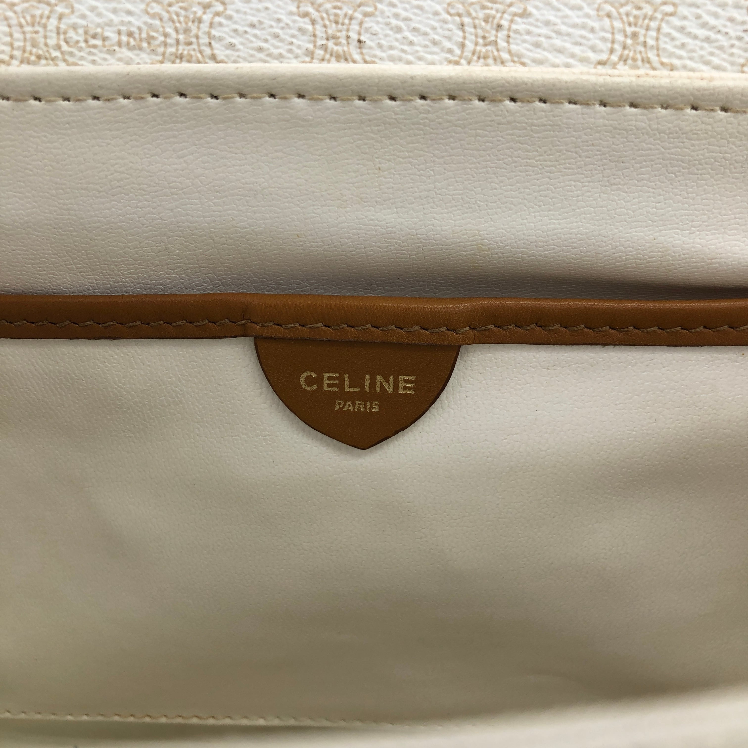 CELINE マカダム ホースビット ハンドバック CELINE セリーヌ マカダム ショルダーバッグ ホワイト ホース