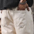 cotton ankle-length straight pants ◇H0794