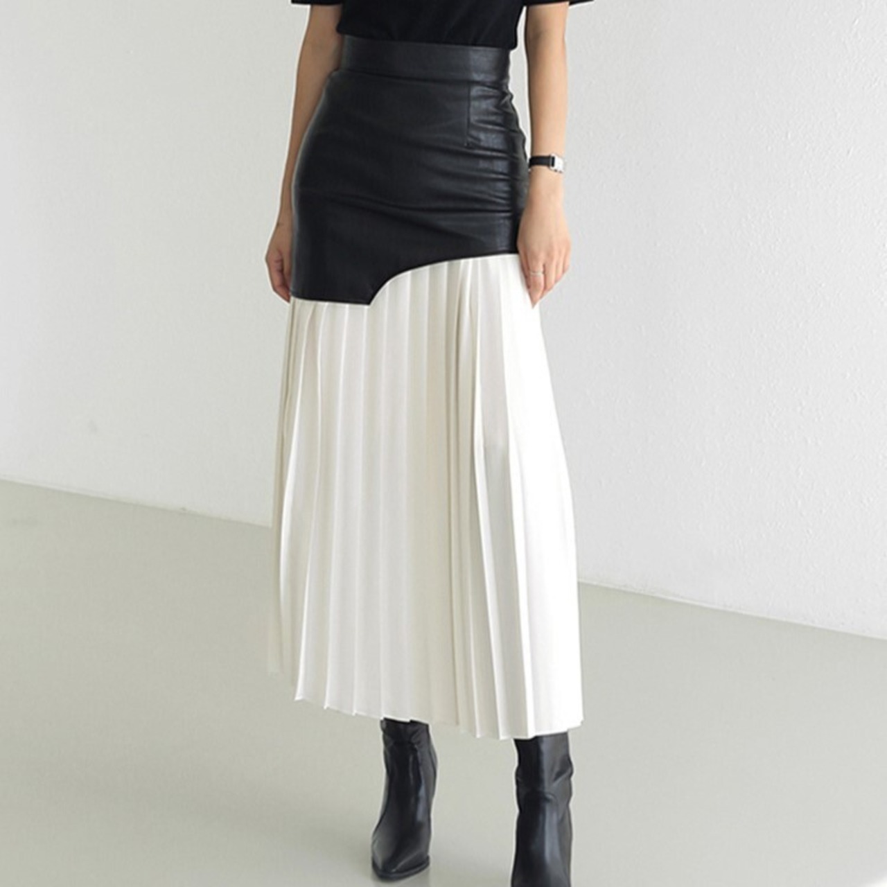 Patchwork High Waist Skirt / パッチワーク ハイ ウエスト スカート