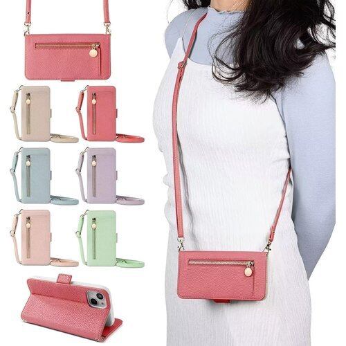 Chillchi iPhone 15 ケース ショルダー iPhone15 ケース 手帳型 ショルダー 縄掛け 斜めがけ 肩掛け iPhone 15 スマホカバー スマホケース おしゃれ ショルダー 女性 肩掛け 軽量 PUレザー 全面保護 携帯ケース 首掛け 斜め掛 クロスボディケース カード入れ あいふぉん15 ケース カード収納 マグネット付き 2146