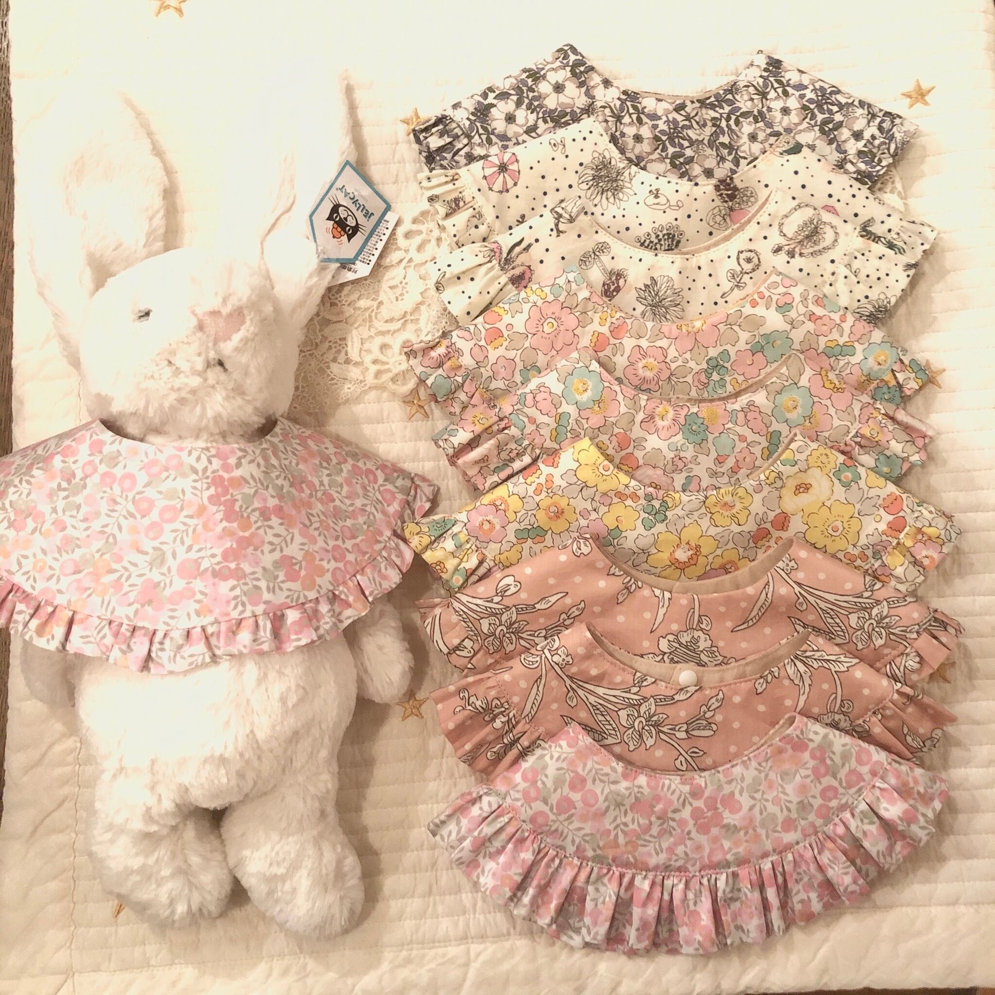 リバティ 花びらスタイ ベッツイ check&stripe