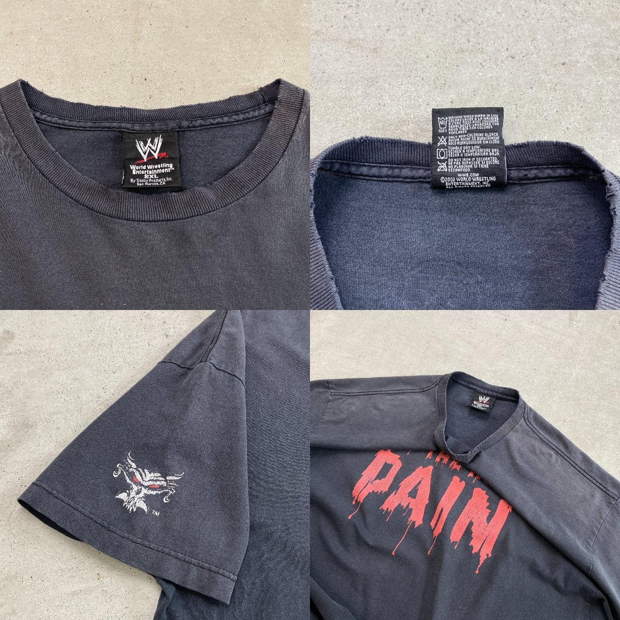 ⁠【激レア】WWE ブロックレスナー 2002年 Tシャツ L プロレス 古着⁠ 00年代 WWE OFF THE HOOK PAIN BROCK LESNAR プロレス ブロック