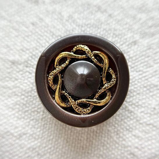 ゴールドフラワー×ブラウン 23.5㎜