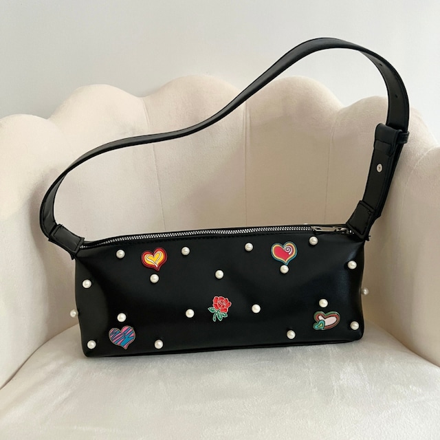 pearl decorated mini shoulder bag J00183