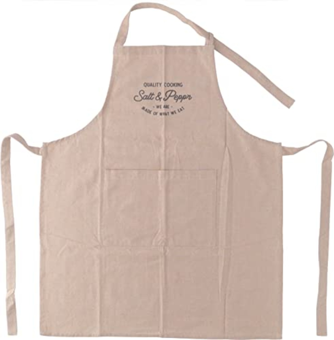 不二貿易 エプロン 幅65×厚み0.2×縦80cm ビスケット 丸洗い可能 3段階調節 ポケット付き カフェ風 Salt&Pepper 71951