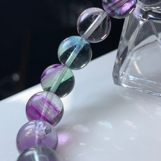 グラデーションフローライト・お花デザインブレスレット