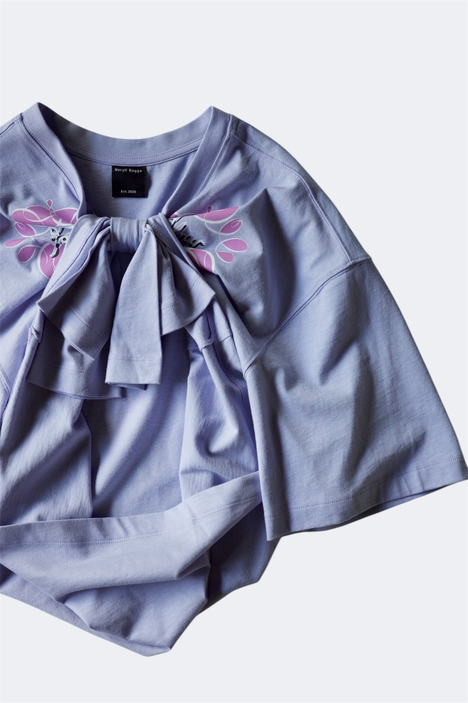 Meryll Rogge【TURNED T-SHIRT W/BOW -LILAC-】 | lloomm