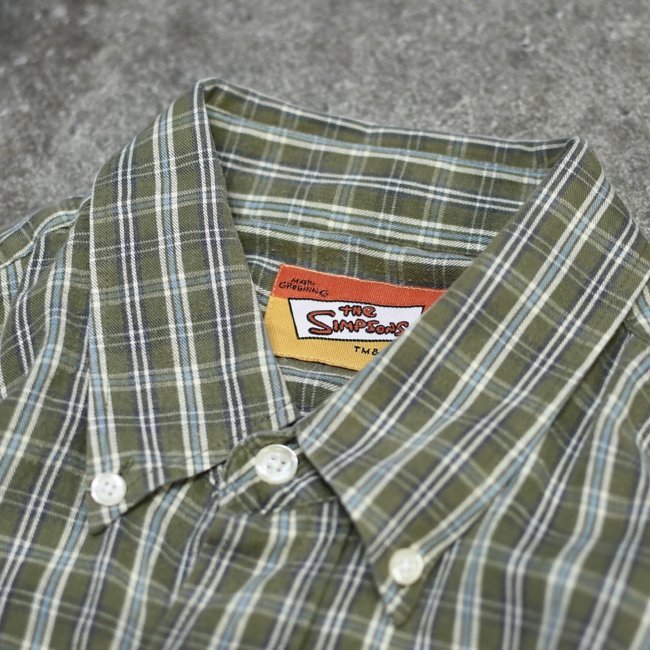Simpsons embroidery check shirt