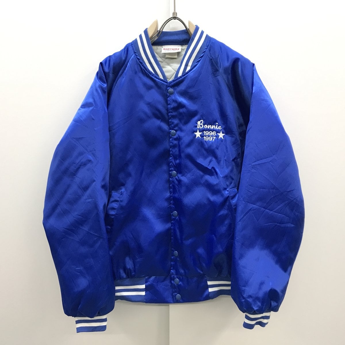 ビンテージ 90s 光沢 ネイビー ブルー  オーバーサイズ 長袖シャツLLYIVINTAGE