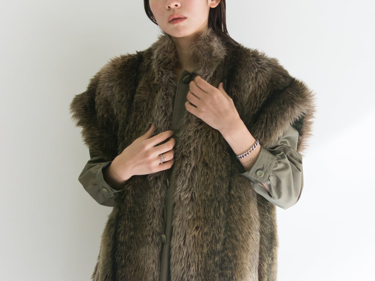 最終価格????????????france vintage eco fur coat.毛皮/ファーコート