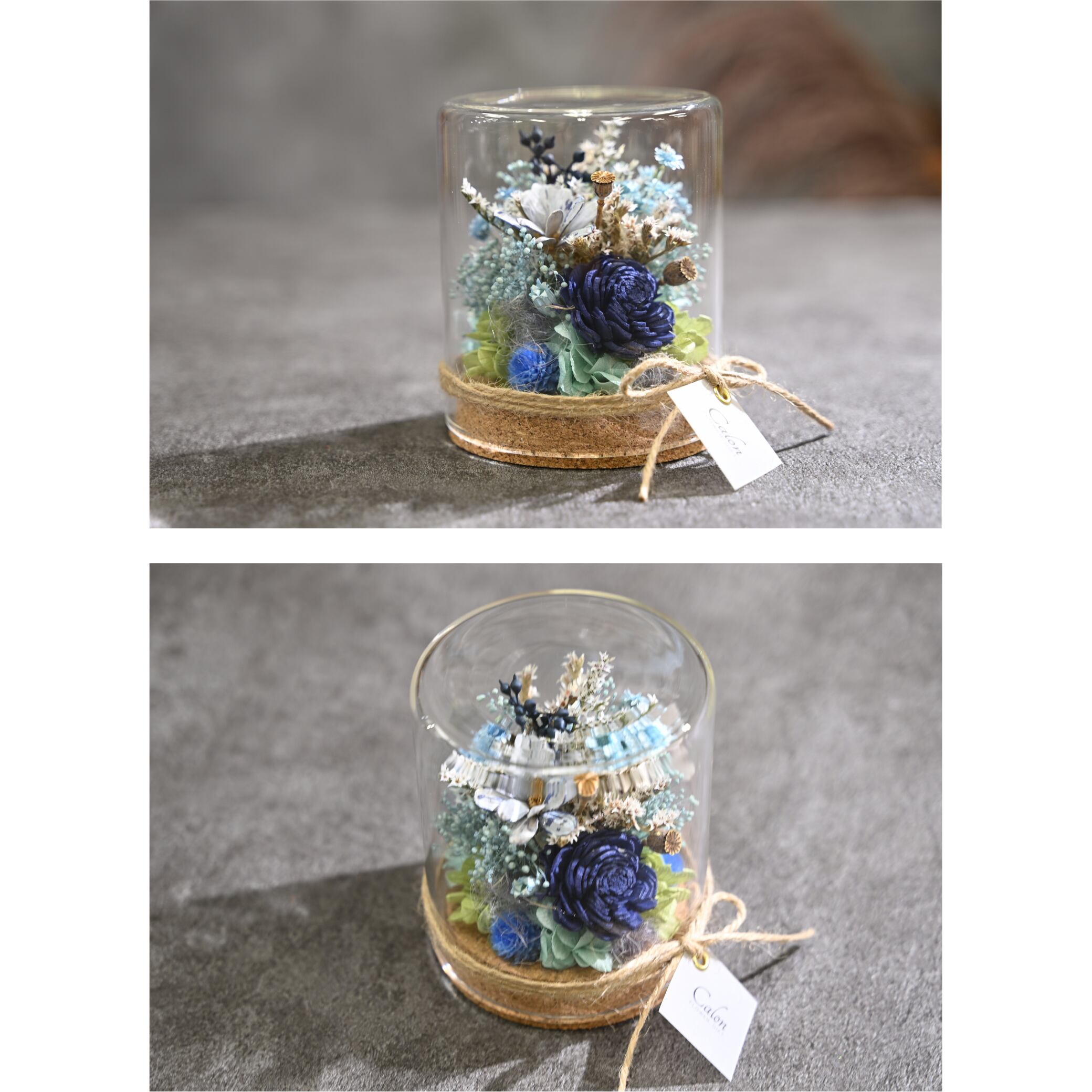 LOTUS様オーダー　ボトルフラワーレインボーボトル　ローズ7輪ロング✨ オーダーメイド ボトルフラワー Mサイズ | Calon DRY FLOWER 公式