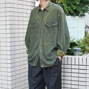 faded design denim shirt